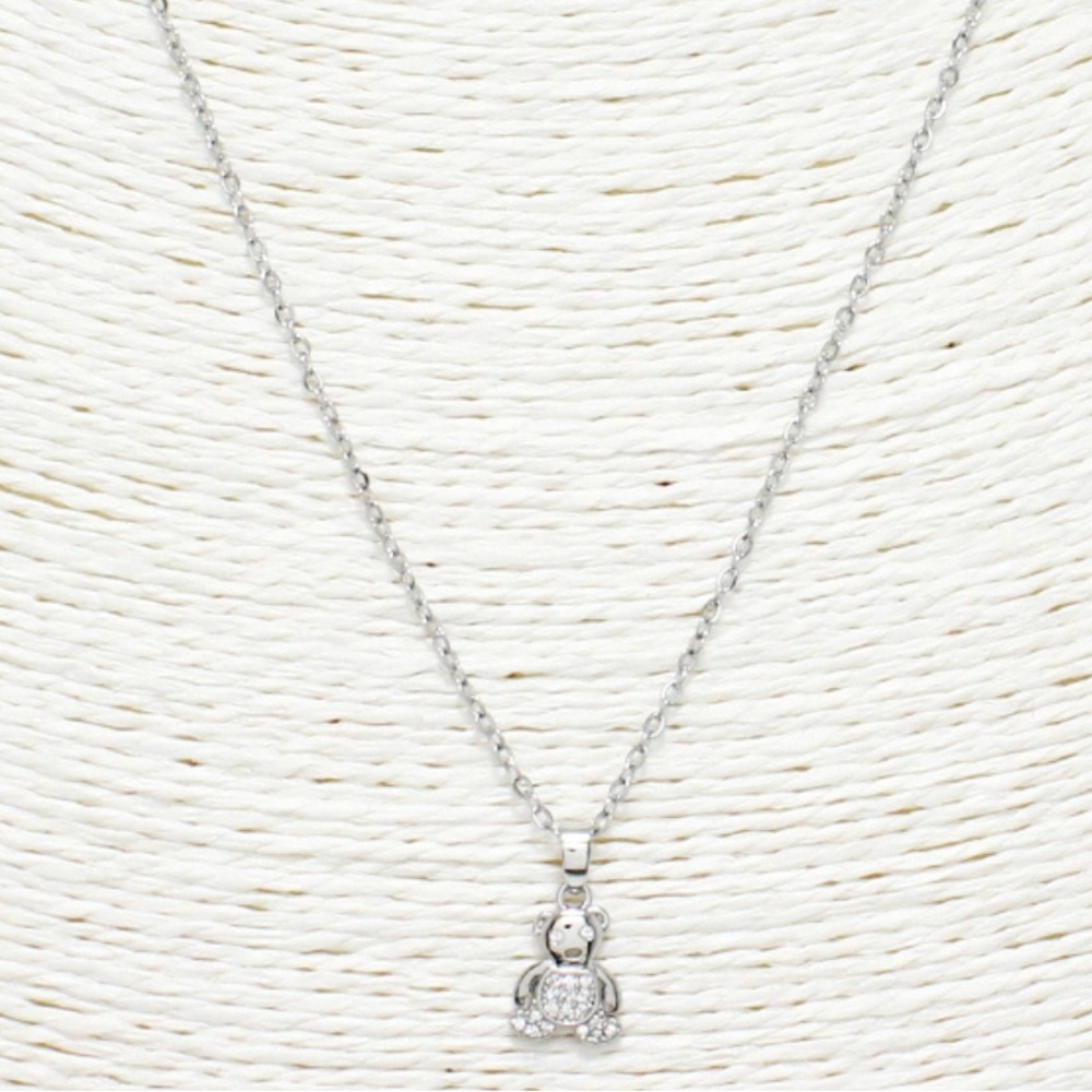 Silver; page teddy bear stainless steel